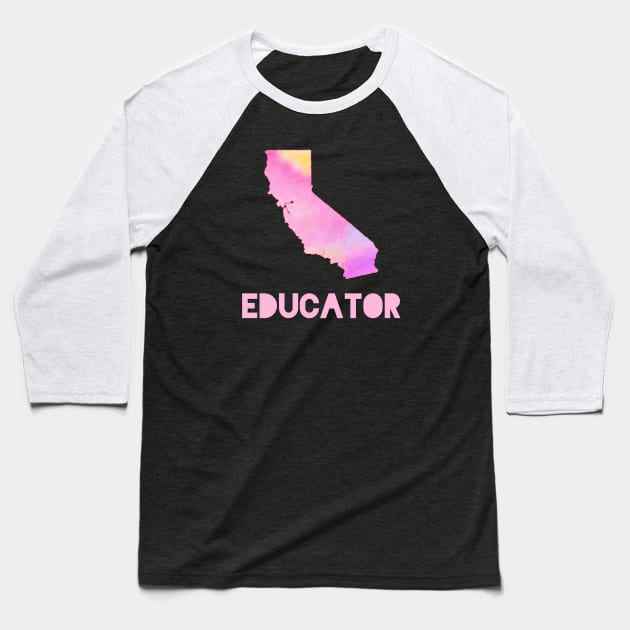 California Educator Baseball T-Shirt by designed2teach